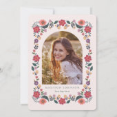 Floral Graduation Party Invitation Elegant Frame (Dos)