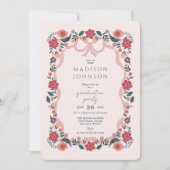 Floral Graduation Party Invitation Elegant Frame (Devant)