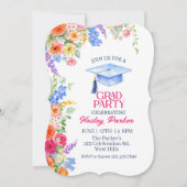 Floral Graduation Party Invitation Template  (Devant)