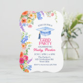Floral Graduation Party Invitation Template  (Debout devant)