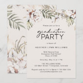 Floral Graduation Party Kaart (Voorkant / Achterkant)