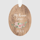 Floral Grandkids Premier Noël de bébé avec l'année (dos)