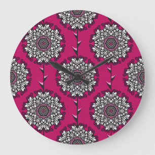 Floral Graphic Bloemen Roze Naadloos Grote Klok