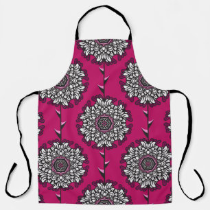Floral Graphic Bloemen Roze Naadloos Schort