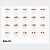 Floral Grazie Monogramme Mariage Favor Sticker (Feuille)