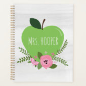 Floral Green Apple-leraar Waterverf Planner (Voorkant)