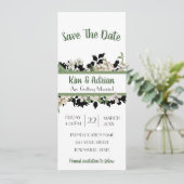 Floral Green Bewaar de datum Kaart (Staand voorkant)