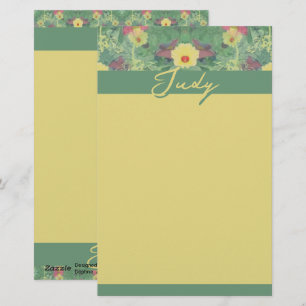 Floral Green Briefpapier