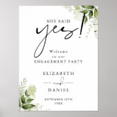 Floral Green Engagement Affiche de bienvenue de la (Devant)