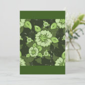 Floral Green Invitations Kaart (Staand voorkant)