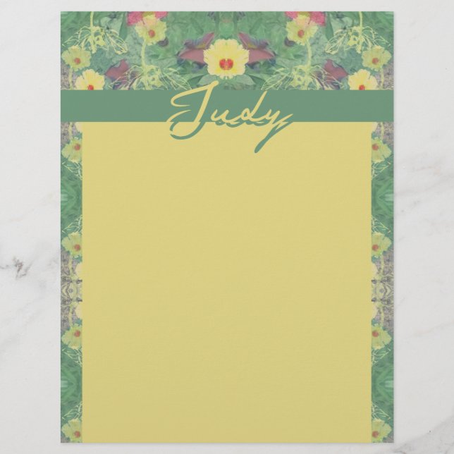 Floral Green Letterhead Briefhoofd (Voorkant)
