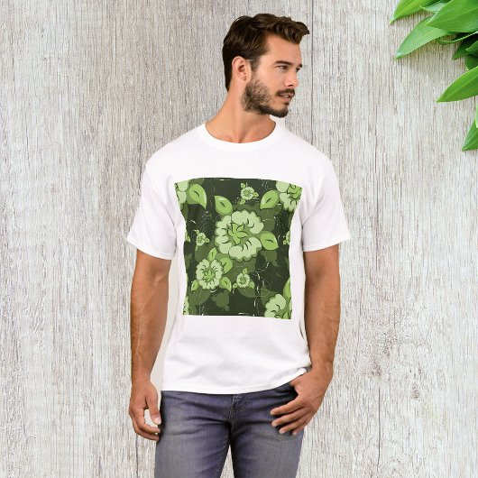 Floral Green Mannen T-Shirt