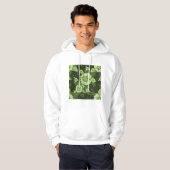 Floral Green Mens Sweat - shirt à capuche (Devant entier)