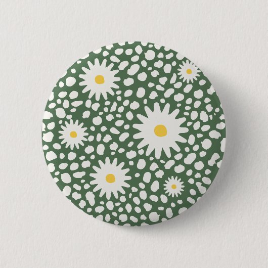 Floral Green Pattern Button (Voorkant)