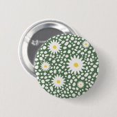 Floral Green Pattern Button (Voorkant /achterkant)