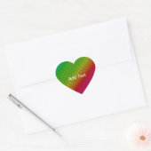 Floral Green Red Rainbow Gradiënt Diagonaal mengse Hart Sticker (Envelop)