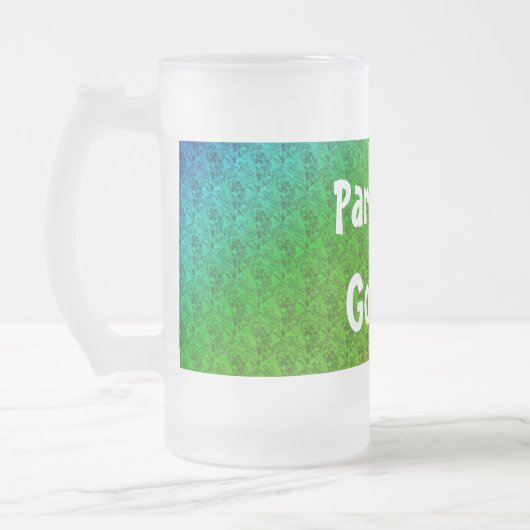 Floral Green Red Rainbow Gradiënt Diagonaal mengse Matglas Bierpul (Links)