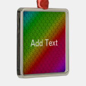 Floral Green Red Rainbow Gradiënt Diagonaal mengse Metalen Ornament (Rechts)