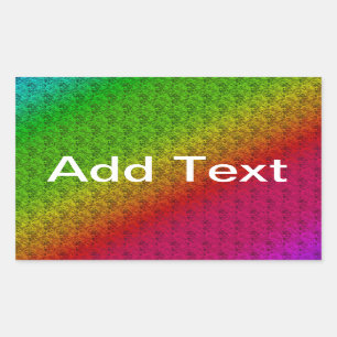 Floral Green Red Rainbow Gradiënt Diagonaal mengse Rechthoekige Sticker