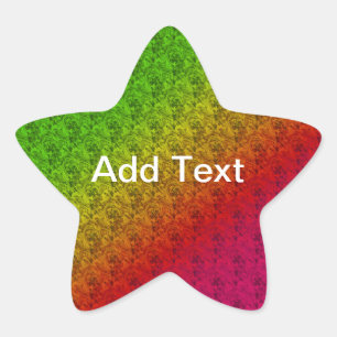 Floral Green Red Rainbow Gradiënt Diagonaal mengse Ster Sticker