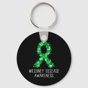Floral Green Ribbon Gifts Nierziekte Bewustzijn Sleutelhanger
