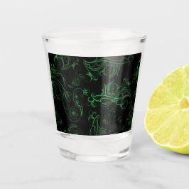 Floral Green Shot Glas
