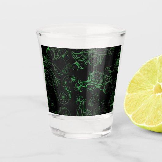 Floral Green Shot Glas (Voorkant)
