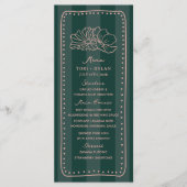 Floral Green Stripe Mariage tropical Menu (Devant)