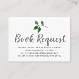 Floral greenery-boeken voor baby boekenkaart informatiekaartje