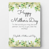 Floral Greenery Border Happy Moederdag Fotoplaat (voorkant)