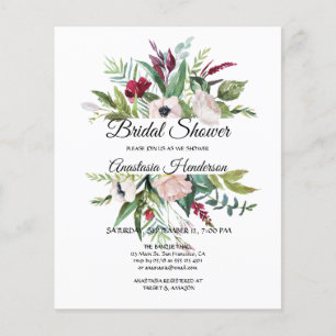 Floral & Greenery/BUDGET/Bridal Shower Invitation.