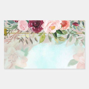 Floral Greenery Elegant Rechthoekige Sticker