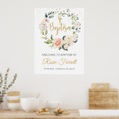 Floral Greenery Foliage, Welcome Baptism-teken Poster (Keuken)