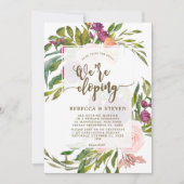 floral greenery koppelt de knoop op de uitnodiging (Voorkant)