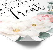 Floral Greenery Love is Sweet Favors Sign Poster (Hoek)
