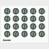 Floral Greenery | Monogram Wedding Envelope Seal Ronde Sticker (Vel)