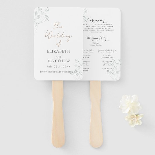 Floral Greenery Program Handwaaier (Voorkant en achterkant)