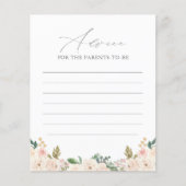 Floral Greenery Pumpkin Baby shower Advice Kaart (Voorkant)