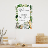 Floral Greenery Safari Baby shower Affiche de bien (Cuisine)