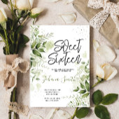 Floral Greenery Sweet Sixteen Birthday Uitnodiging