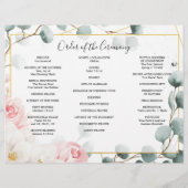 Floral Greenery Tri-Fold Wedding Programme Flyer (Achterkant)