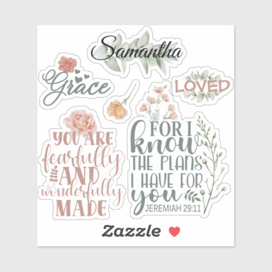 Floral Greenery van de Christelijke Faith Bijbelsc Sticker (Vel)