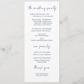 Floral Greenery van de Navy Blue Wedding-programma Programma (Achterkant)