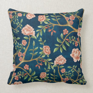 Floral Greenery van Navy Blush Pink Kussen