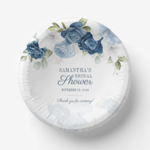 Floral Greenery Waterverf Blue White Flowers Papieren Kommen