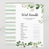 Floral Greenery Waterverf Word Scramble Game (Voorkant / Achterkant)