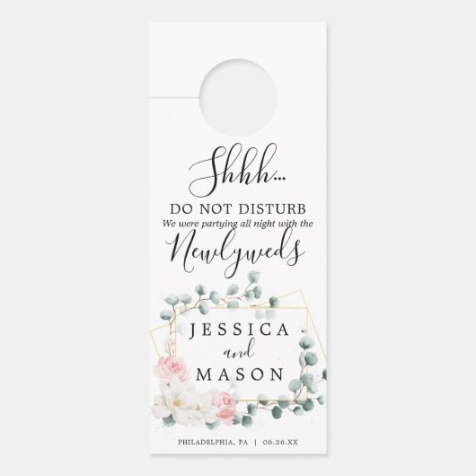 Floral Greenery Wedding door Hanger (Voorkant)