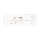 Floral Greenery Wedding Etiket (Voorkant)