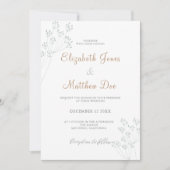Floral Greenery Wedding Invitation Kaart (Voorkant)