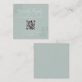 Floral Greenery Wedding Scan Code RSVP Informatiekaartje (Voorkant / Achterkant)